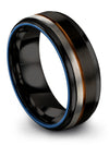 Wedding Ring for Her and Fiance Black 8mm Band Tungsten Birth Day Ideas for Man - Charming Jewelers