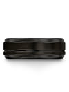 Black Unique Womans Wedding Bands Tungsten Wedding Bands for Lady 8mm Black - Charming Jewelers