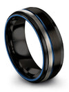 Solid Black Wedding Band Man Tungsten Carbide Band Set Black Plated Black Rings - Charming Jewelers