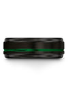 Woman&#39;s Matte Black Wedding Rings Tungsten Ring for Mens Black Green Step Flat - Charming Jewelers