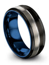 Black Wedding Couple Ring Tungsten Band for Guys 8mm Black Band for Lady - Charming Jewelers