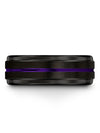 Female Promise Rings 8mm Purple Line Tungsten Bands for Men&#39;s Engagement - Charming Jewelers