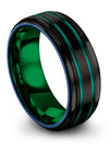 Black Wedding Rings for His and Fiance Tungsten Bands for Lady 8mm Black Plated - Charming Jewelers