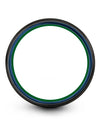 Wedding and Engagement Band Tungsten Ring for Male Black and Teal Girlfriend - Charming Jewelers