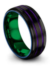 Guy Tungsten Wedding Bands Black Tungsten Black Ring Man Simple Black Jewelry - Charming Jewelers