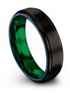 Guy Wedding Ring Step Flat Brushed Black Tungsten Band for Woman&#39;s 6mm Black - Charming Jewelers