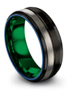 Black and Black Wedding Ring Female Promise Bands Tungsten Men&#39;s Unique Bands - Charming Jewelers
