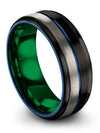 Male Black Tungsten Promise Band Brushed Black Tungsten Guys Wedding Bands - Charming Jewelers
