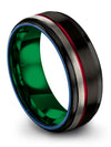 Guys Black Wedding Rings Sets Tungsten Rings for Male Wedding Rings Couple Band - Charming Jewelers