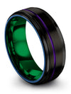 Anniversary Ring Tungsten Band Black Purple Girlfriend and Fiance Promise Bands - Charming Jewelers