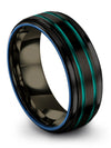 Woman Wedding Rings Brushed Black Men&#39;s Tungsten Carbide Wedding Band Couples - Charming Jewelers