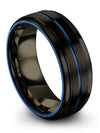 Boyfriend and Wife Wedding Rings Black Tungsten Bands Woman Brushed Couples - Charming Jewelers