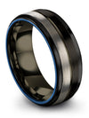 Black Wedding Anniversary Black Tungsten Bands Brushed Woman Promise Ring - Charming Jewelers