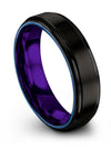 Black Wedding Bands Set Girlfriend and Girlfriend Tungsten Rings 6mm Band Sets - Charming Jewelers