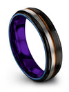 Ladies and Guy Wedding Band Sets Black Tungsten Carbide Ring Plain Bands Ring - Charming Jewelers