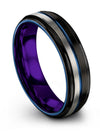 Black Wedding Band for Men Tungsten Ring for Man Brushed Plain Black Ring - Charming Jewelers