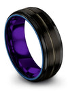 Matching Wedding Rings Black Tungsten Engagement Guy Bands Black Ring for Lady - Charming Jewelers
