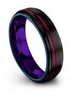 6mm Black Line Rings Tungsten Rings Male 6mm Him and Wife