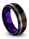8mm Wedding Ring for Guys Nice Tungsten Ring Handmade Black