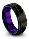 Womans Black Tungsten Matte Bands for Woman Marriage Bands for Men&#39;s Black - Charming Jewelers