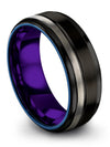 Wedding Ring Black Tungsten Carbide Tungsten Matte Black Engagement Womans Band - Charming Jewelers