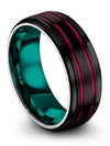 Black and Gunmetal Womans Wedding Bands Tungsten Promise Ring Black Band - Charming Jewelers
