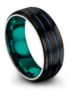 Lady Black Blue Wedding Band Tungsten Carbide Wedding Rings for Men&#39;s - Charming Jewelers