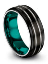 Unique Wedding Band Woman Black Tungsten Carbide Simple Engagement Ladies Ring - Charming Jewelers