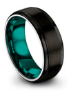 Woman Wedding Bands Tungsten Black and Tungsten Ring Womans Brushed Her and His - Charming Jewelers