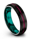 Custom Black Anniversary Ring Black Tungsten Carbide Band for Guy Solid Black - Charming Jewelers