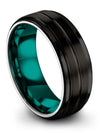 Guys Matte Black Wedding Band Black Tungsten Carbide Ring for Lady 8mm Black - Charming Jewelers