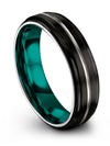 Black and Grey Wedding Ring for Woman Engraved Bands Tungsten Black and Grey - Charming Jewelers