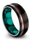 Black Plain Wedding Ring Tungsten Wedding Band 8mm Simple Black Jewelry Couple - Charming Jewelers