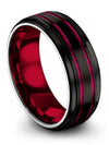 Black Bands for Woman Wedding Ring Black Tungsten Wedding Rings Sets Black Teal - Charming Jewelers