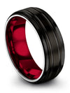 Black Wedding Rings Sets for Couples Black Tungsten Engagement Band for Woman - Charming Jewelers