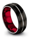 Black Promise Rings for Her and Boyfriend Black Tungsten Wedding Rings for Man - Charming Jewelers
