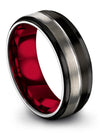 Matching Wedding Ring Girlfriend and Girlfriend Black Tungsten Carbide Rings - Charming Jewelers