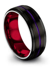 Wedding Sets Black Tungsten Wedding Ring Band 8mm for Lady