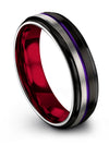 Him and His Wedding Bands Sets in Black Ladies Engraved Tungsten Band - Charming Jewelers