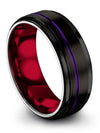 Guys Black Wedding Ring Polished Tungsten Band for Ladies Small Engagement Male - Charming Jewelers