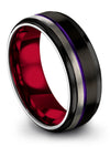 Groove Anniversary Band for Guys Polished Tungsten Rings for Guy Engagement Man - Charming Jewelers