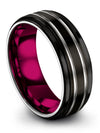 Bands Couple Wedding Tungsten Band Bands for Guys Black Rings for Mens 8mm - Charming Jewelers