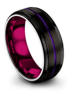 Pure Black Band for Woman&#39;s Wedding Rings Guys Tungsten Simple Black Jewelry - Charming Jewelers