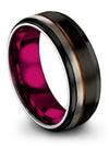 Man Carbide Anniversary Ring Tungsten Black Matching Set Present for Father - Charming Jewelers