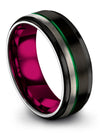 Woman&#39;s Black Wedding Band 8mm Tungsten Band Matte Marriage Band for Couples - Charming Jewelers