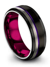 Black Metal Wedding Rings for Men&#39;s Tungsten Christmas Rings Middle Finger - Charming Jewelers
