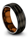 Mens and Woman Wedding Band Black Tungsten Band for Ladies Engagement Womans - Charming Jewelers