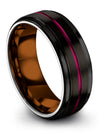 Matching Wedding Ring for Husband and Husband Brushed Tungsten Bands MidFinger - Charming Jewelers