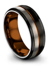 Wedding Bands Set for Ladies Black Copper Personalized Tungsten Bands for Man - Charming Jewelers