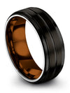 Weddings Ring Sets for Husband and Wife Black Tungsten 8mm Cute Bands Set Black - Charming Jewelers